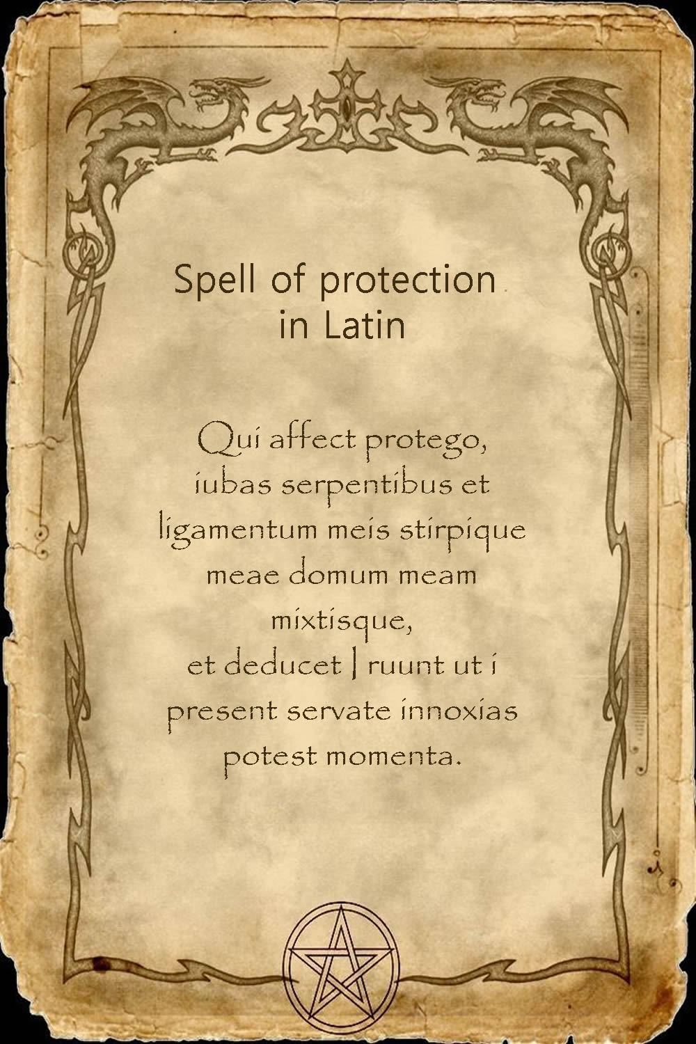Spell of protection in Latin