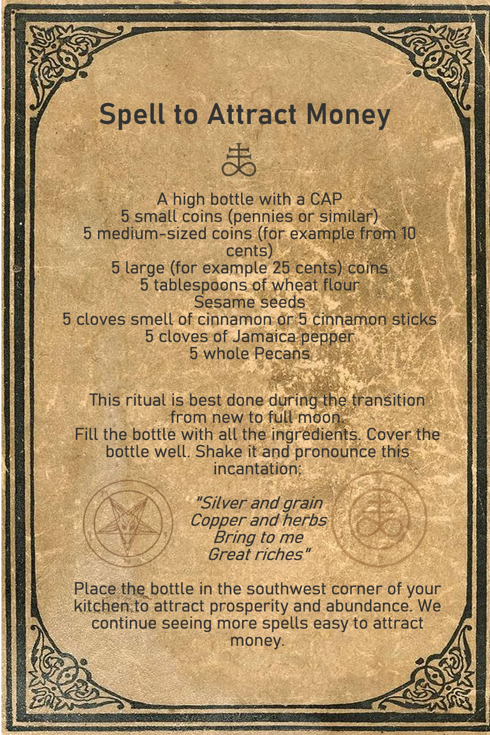 Spell to attract money fast